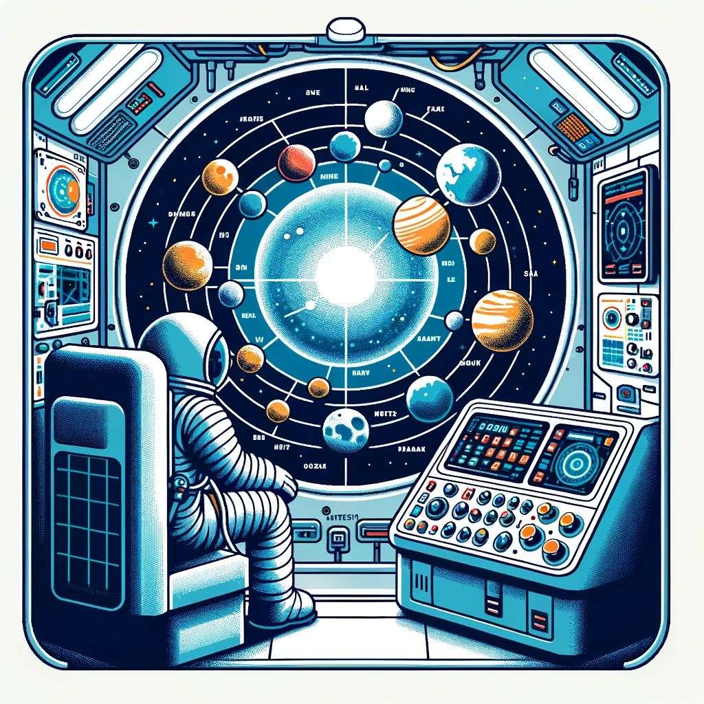 an astronaut, a hologram projection